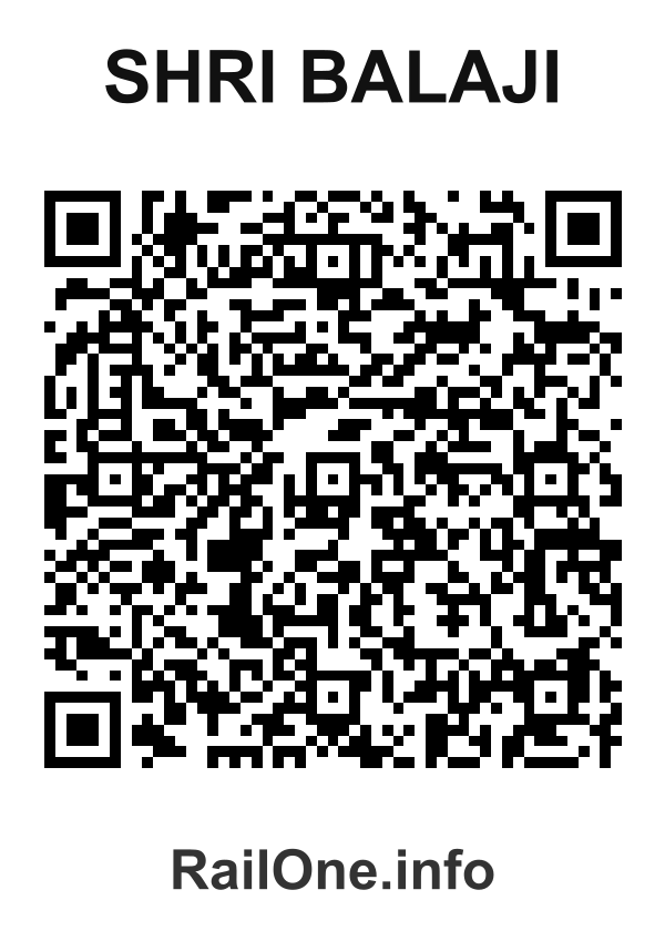 RailOne QR Code for Shri Balaji station