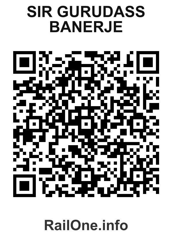 RailOne QR Code for Sir Gurudass Banerje station