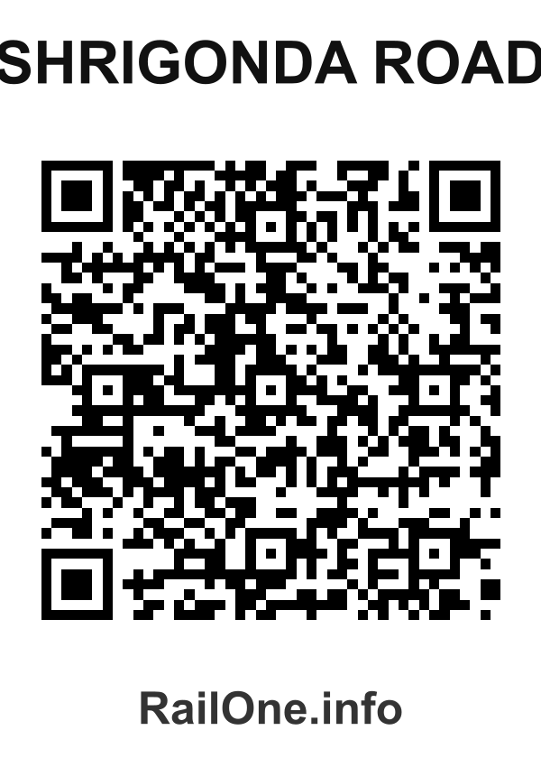 RailOne QR Code for Shrigonda Road station