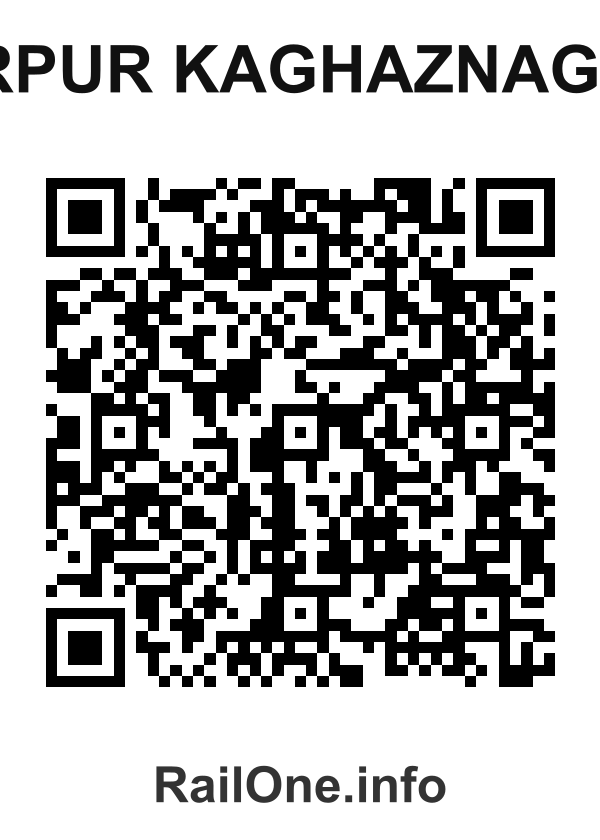 RailOne QR Code for Sirpur Kaghaznagar station