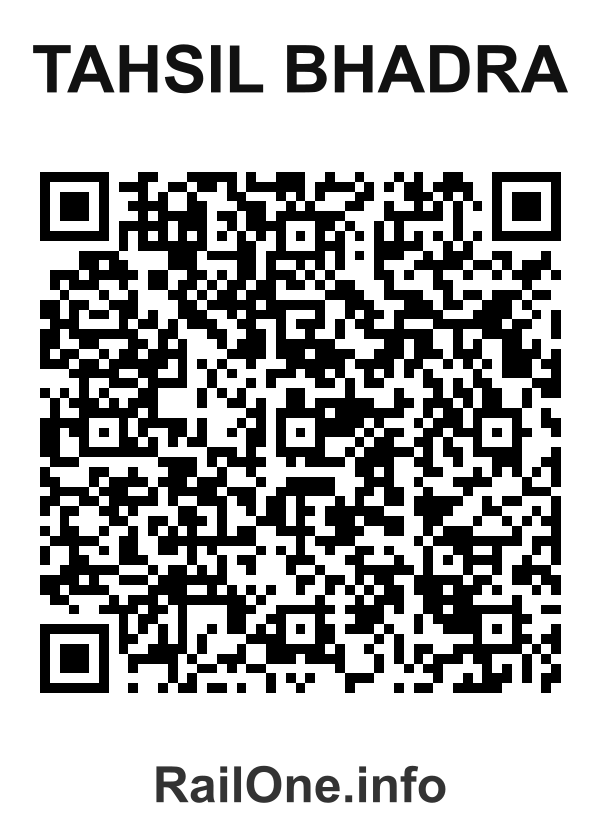 RailOne QR Code for Tahsil Bhadra station