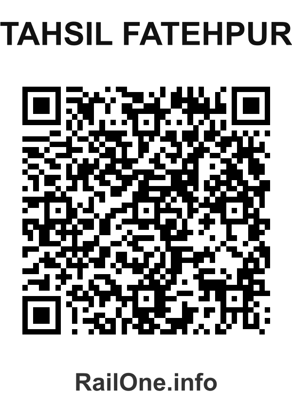 RailOne QR Code for Tahsil Fatehpur station
