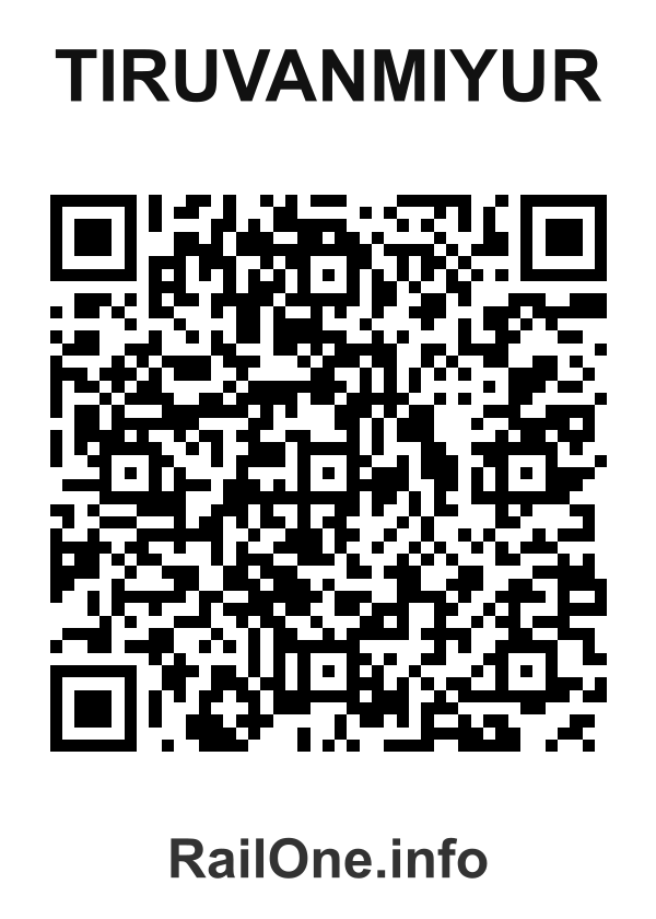 RailOne QR Code for Tiruvanmiyur station