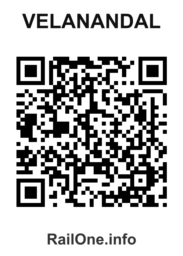 RailOne QR Code for Velanandal station