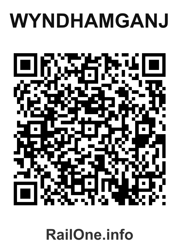 RailOne QR Code for Wyndhamganj station