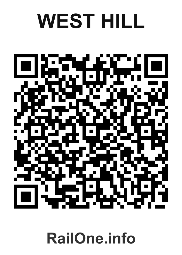 RailOne QR Code for West Hill station