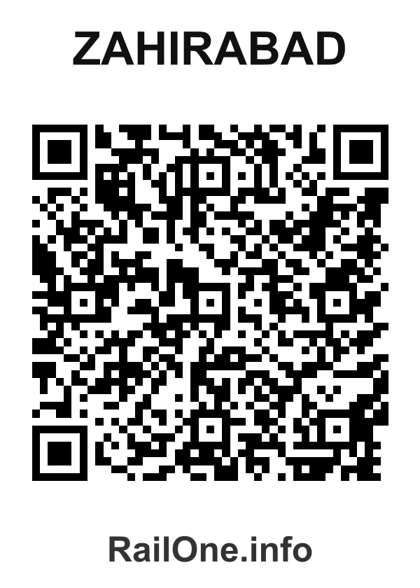 RailOne QR Code for Zahirabad station